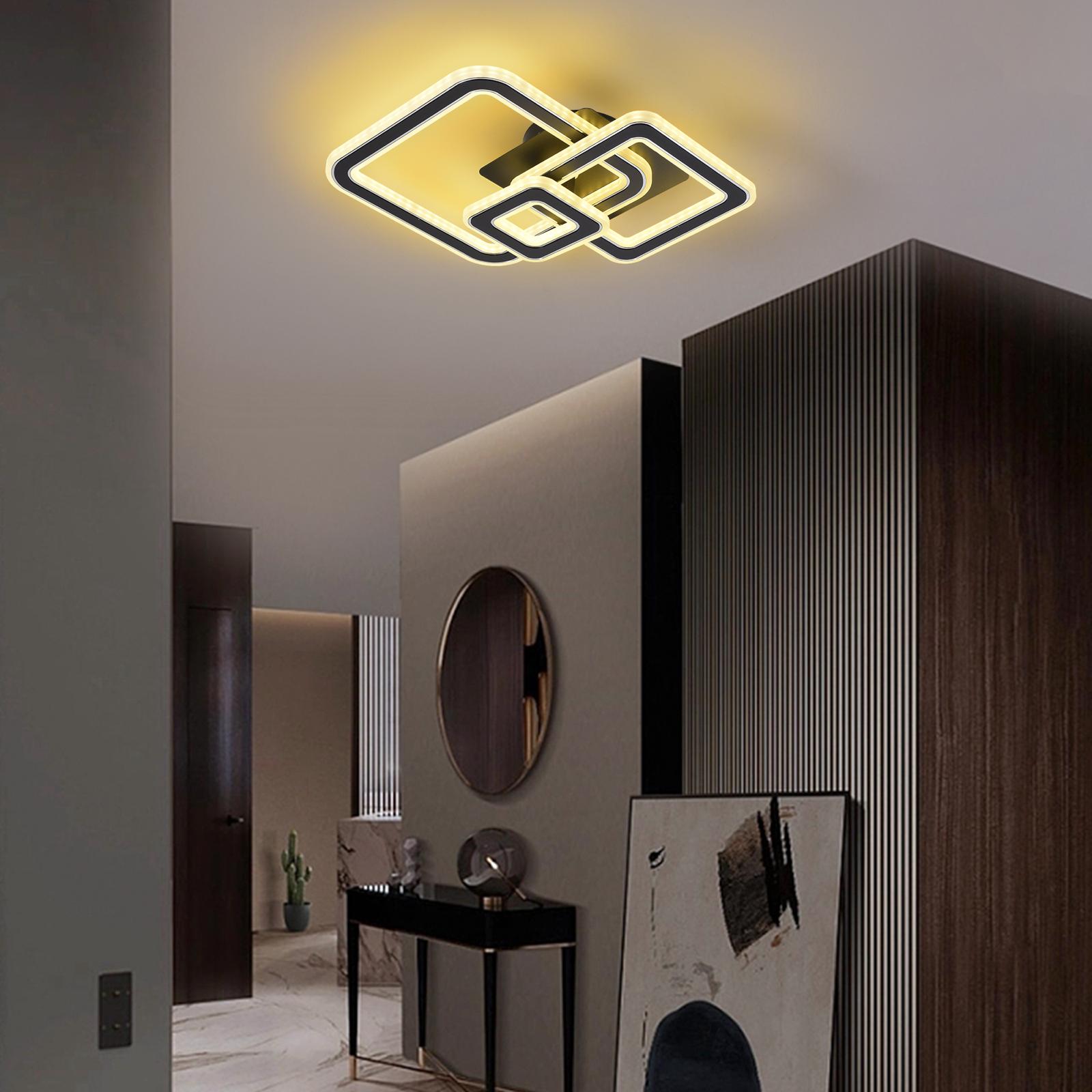 Lustra Led 130W Squares Black Echivalent 300W Lighting Fixtures