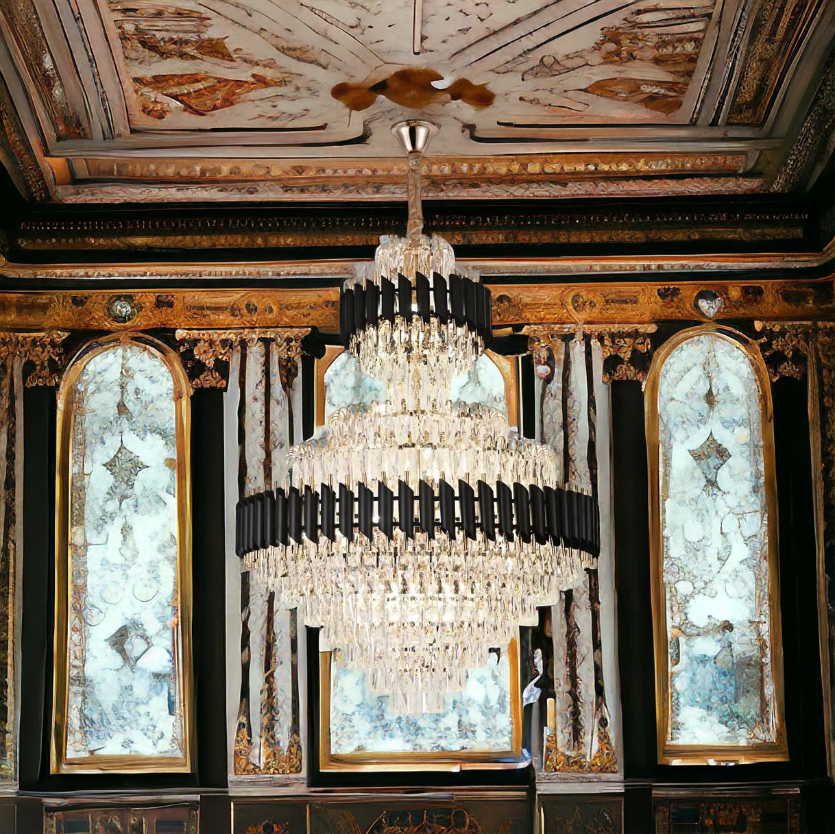 Candelabru Cristal BLACK PANTHER GRANDE 800x1100mm