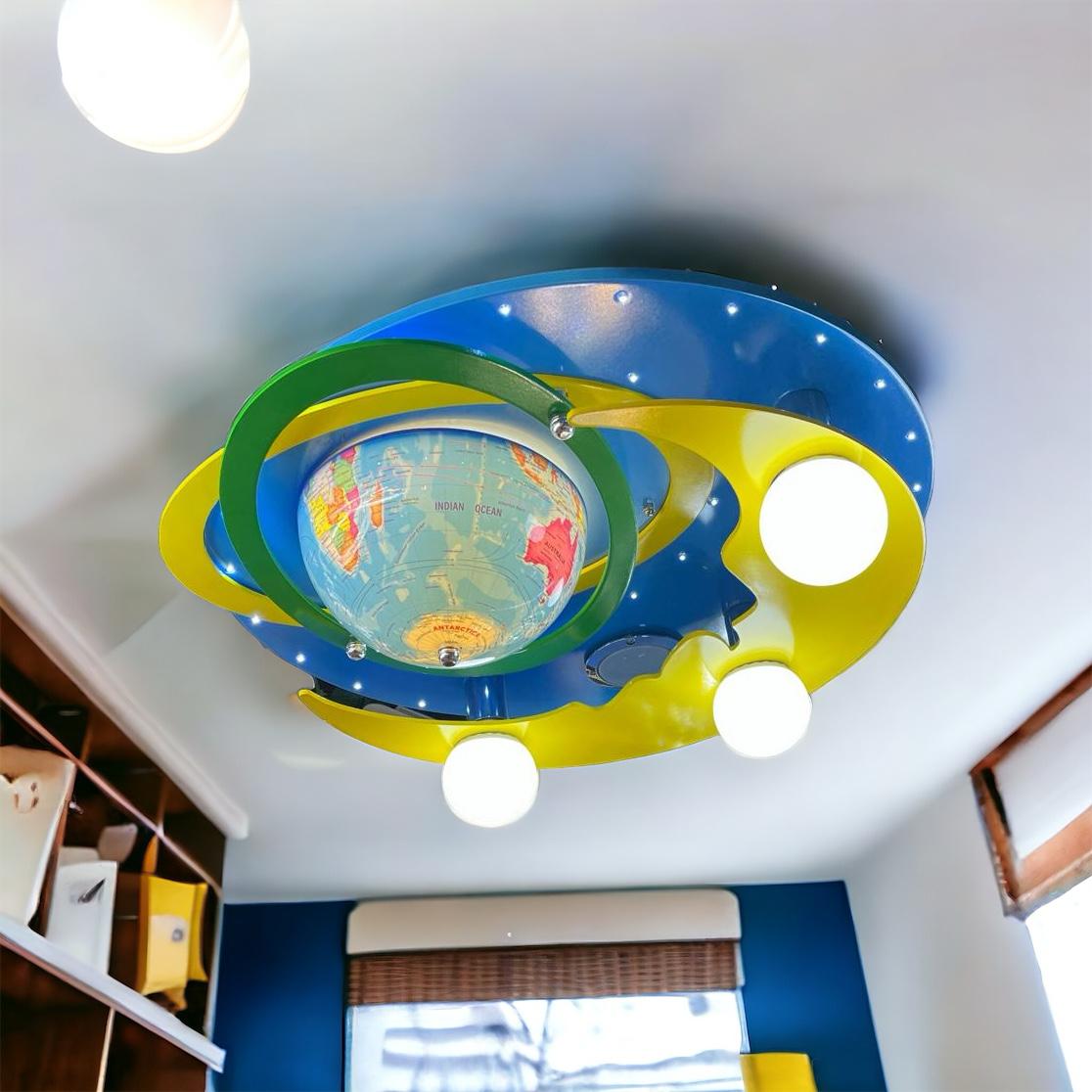 Lustra LED 50W EARTH Blue cu Boxa si Bluetooth