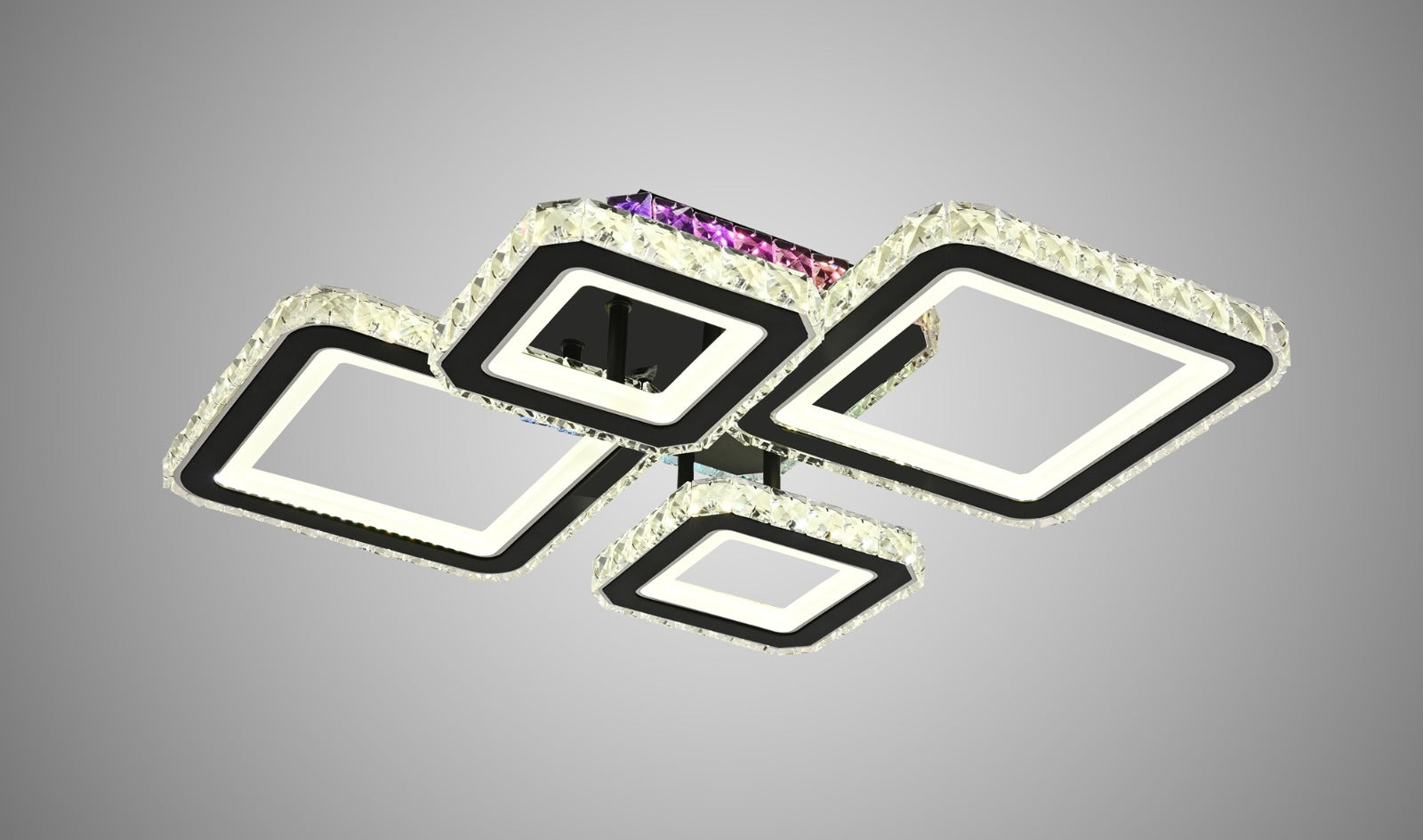 Lustra LED 2+2 DIAMOND RGB Black Cristal Echivalent 400W