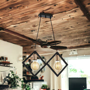 Lustra Vintage 2XE27 TRIANGLE Gold+Black