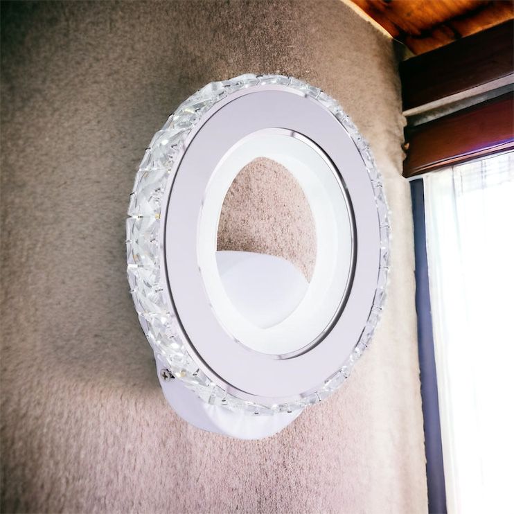 Aplica LED 18W Cristal Rotunda Alba