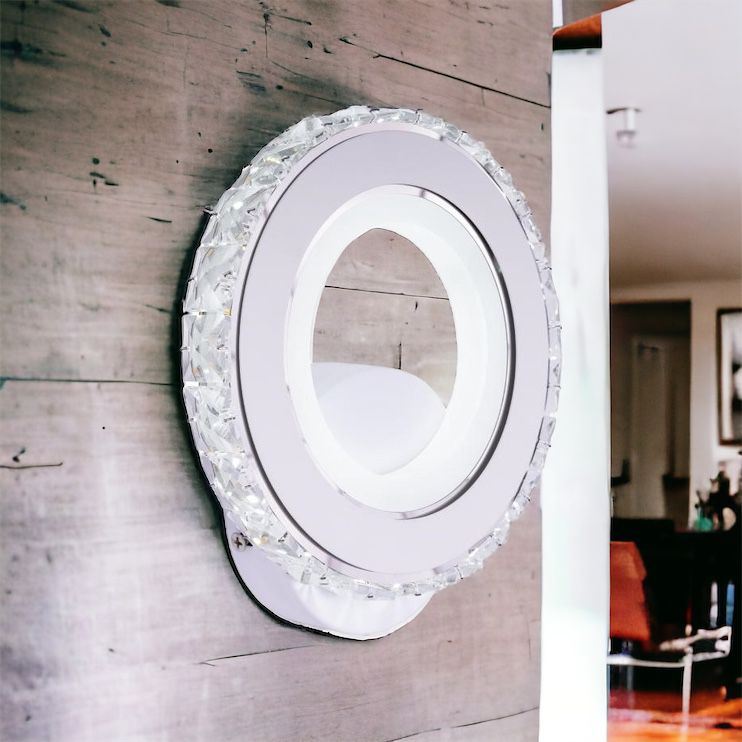 Aplica LED 18W Cristal Rotunda Alba