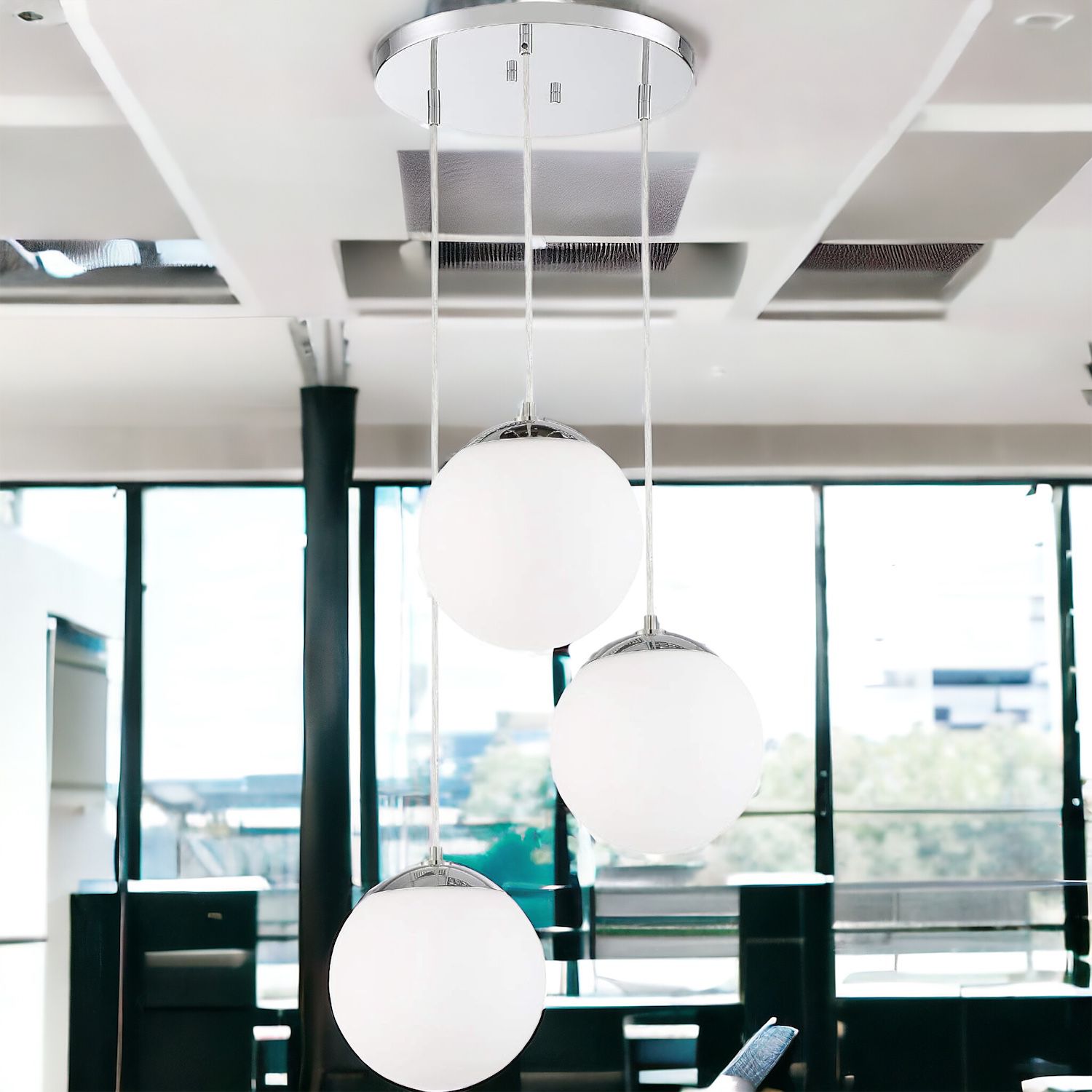 Lustra Abajur Mat SILVER LUXURY STAIRCASE 3XE27