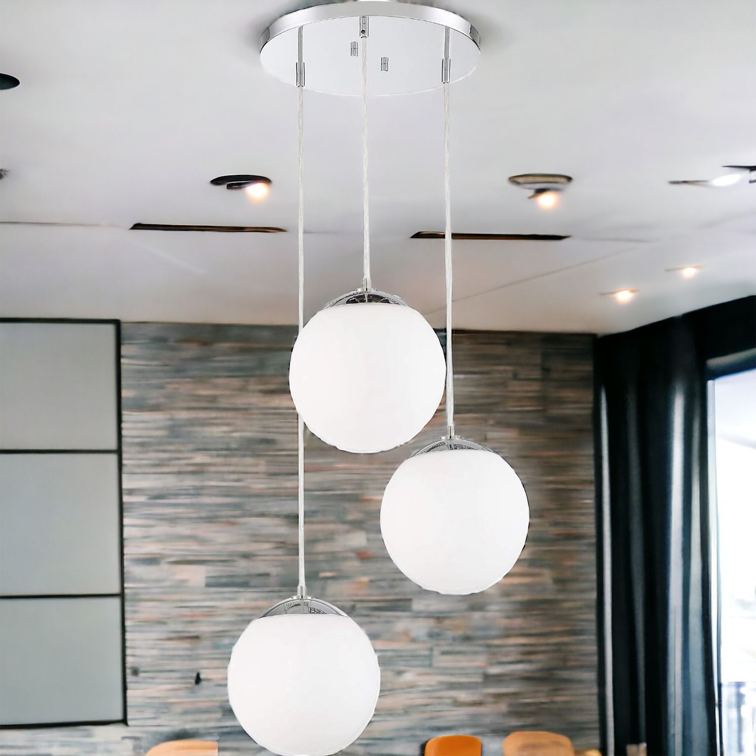 Lustra Abajur Mat SILVER LUXURY STAIRCASE 3XE27