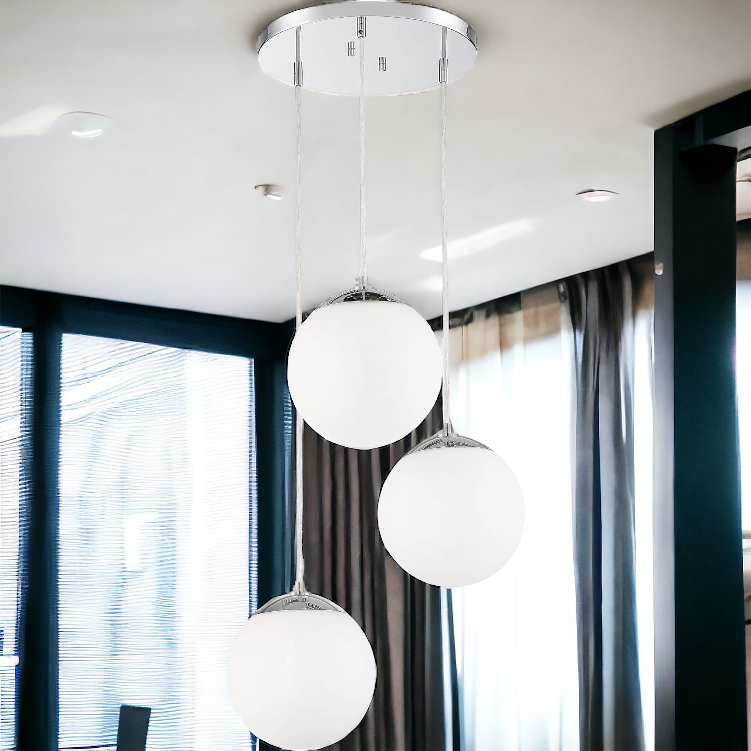 Lustra Abajur Mat SILVER LUXURY STAIRCASE 3XE27