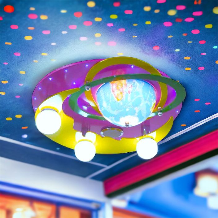 Lustra LED 50W EARTH Pink cu Boxa si Bluetooth