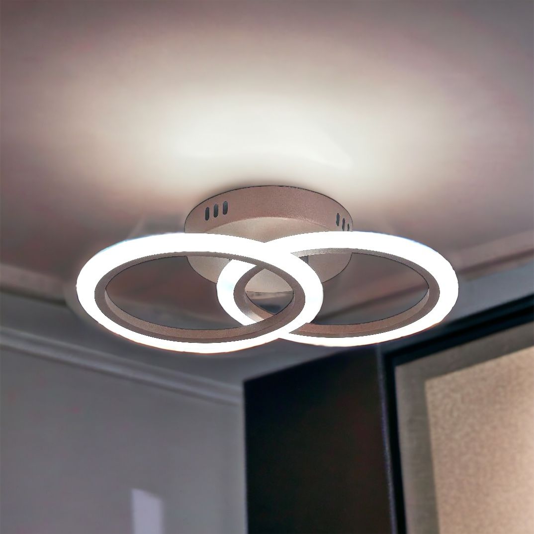 Lustra LED 1+1 Circle Design Maro Echivalent 300W Telecomanda