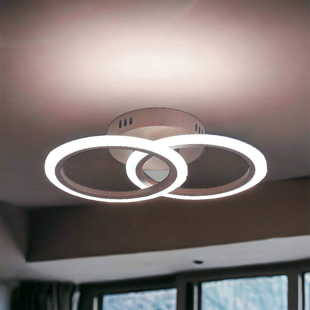 Lustra LED 1+1 Circle Design Maro Echivalent 300W Telecomanda