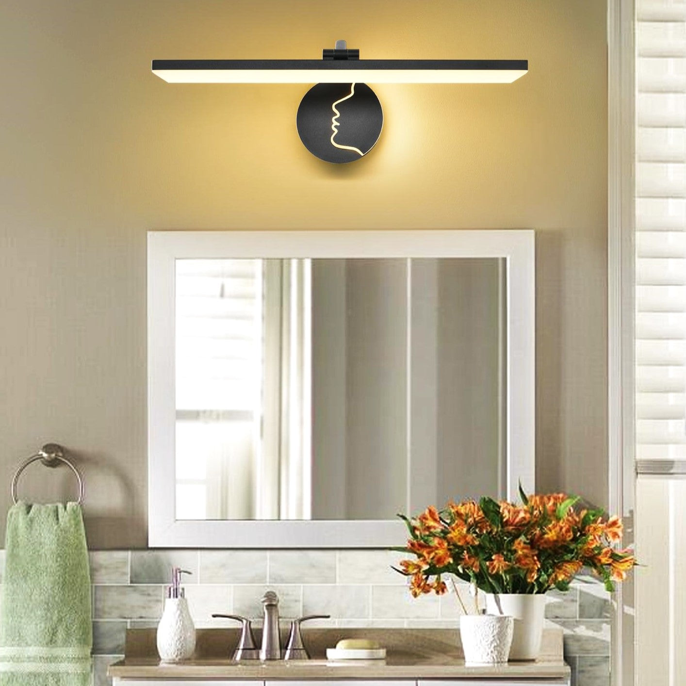 Aplica Led Baie 36W Face Black Wall Light Fixtures