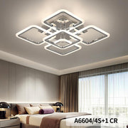 Lustra LED SQUARE 4+1 CHROME 45cm Telecomanda Echivalent 800W