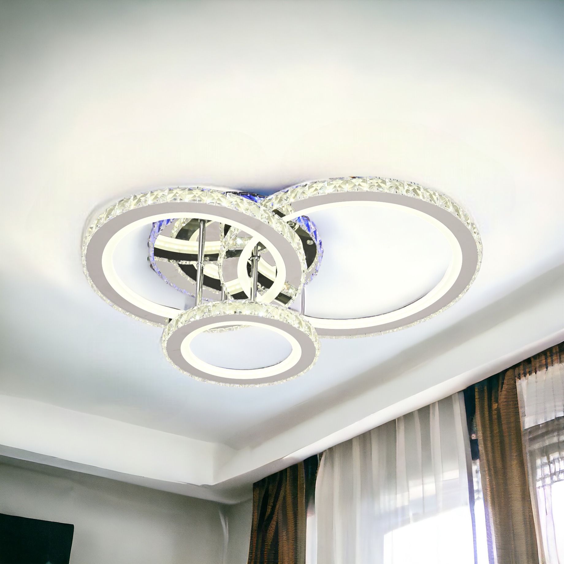 Lustra LED Cristal Ciryla Chrome RGB Echivalent 500W