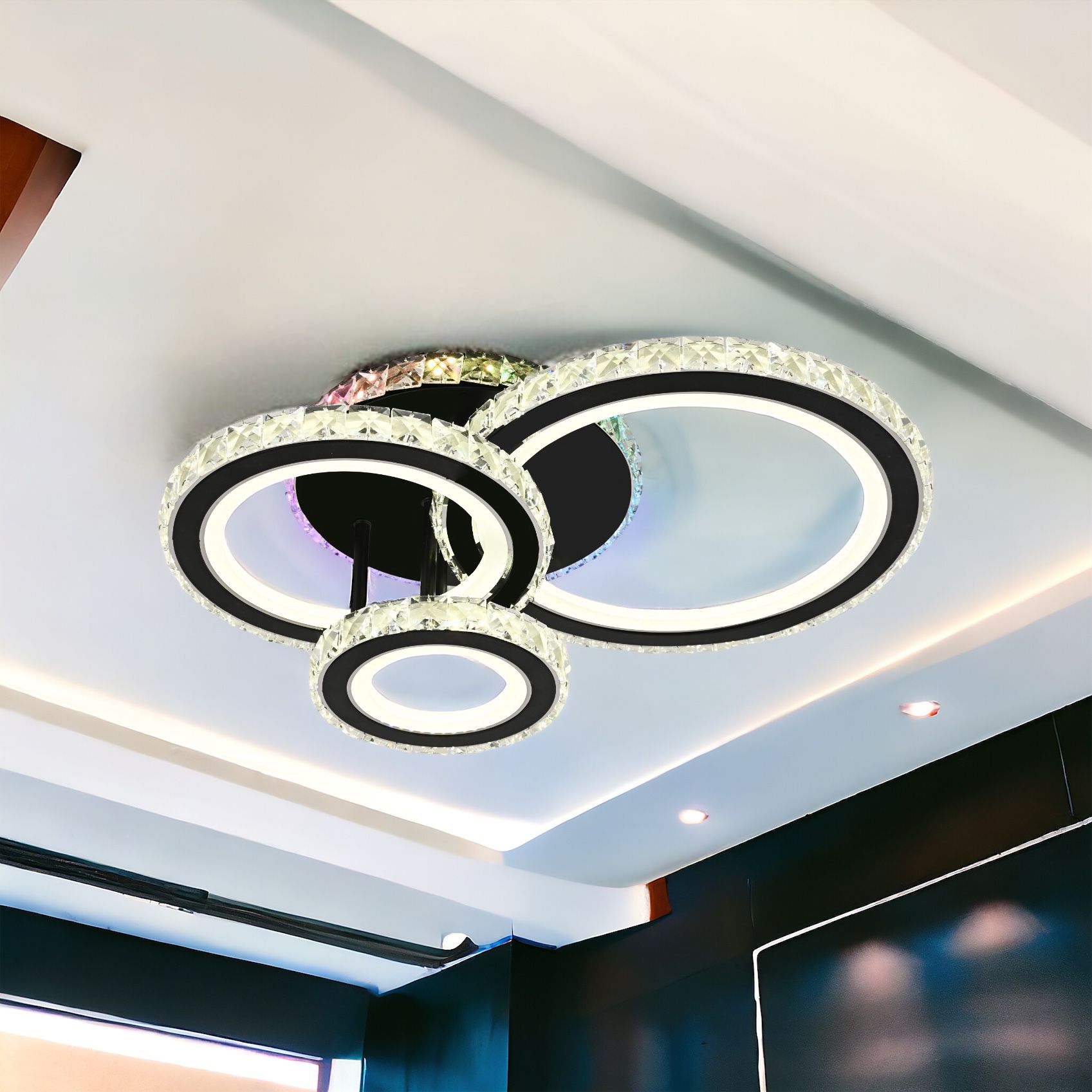 Lustra LED Cristal Ciryla Black RGB Echivalent 500W