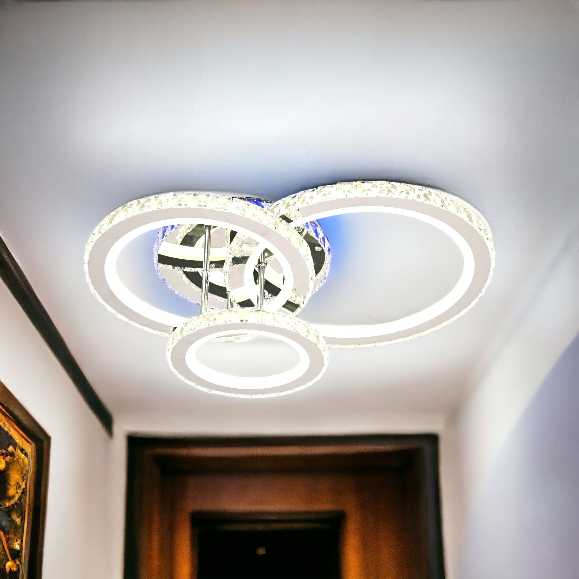 Lustra LED Cristal Ciryla Chrome RGB Echivalent 500W