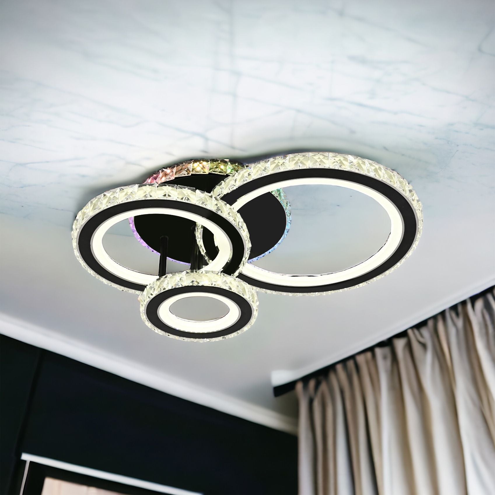 Lustra LED Cristal Ciryla Black RGB Echivalent 500W