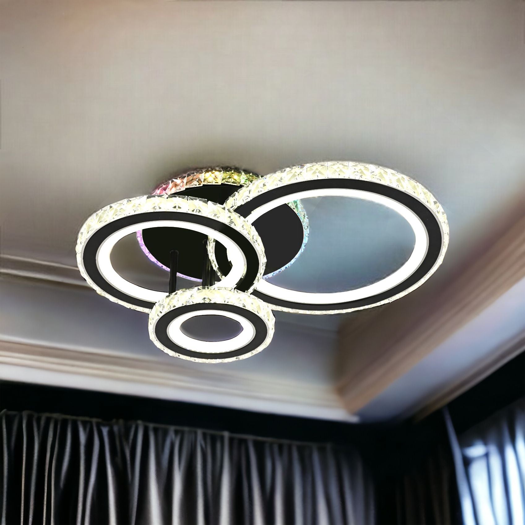 Lustra LED Cristal Ciryla Black RGB Echivalent 500W