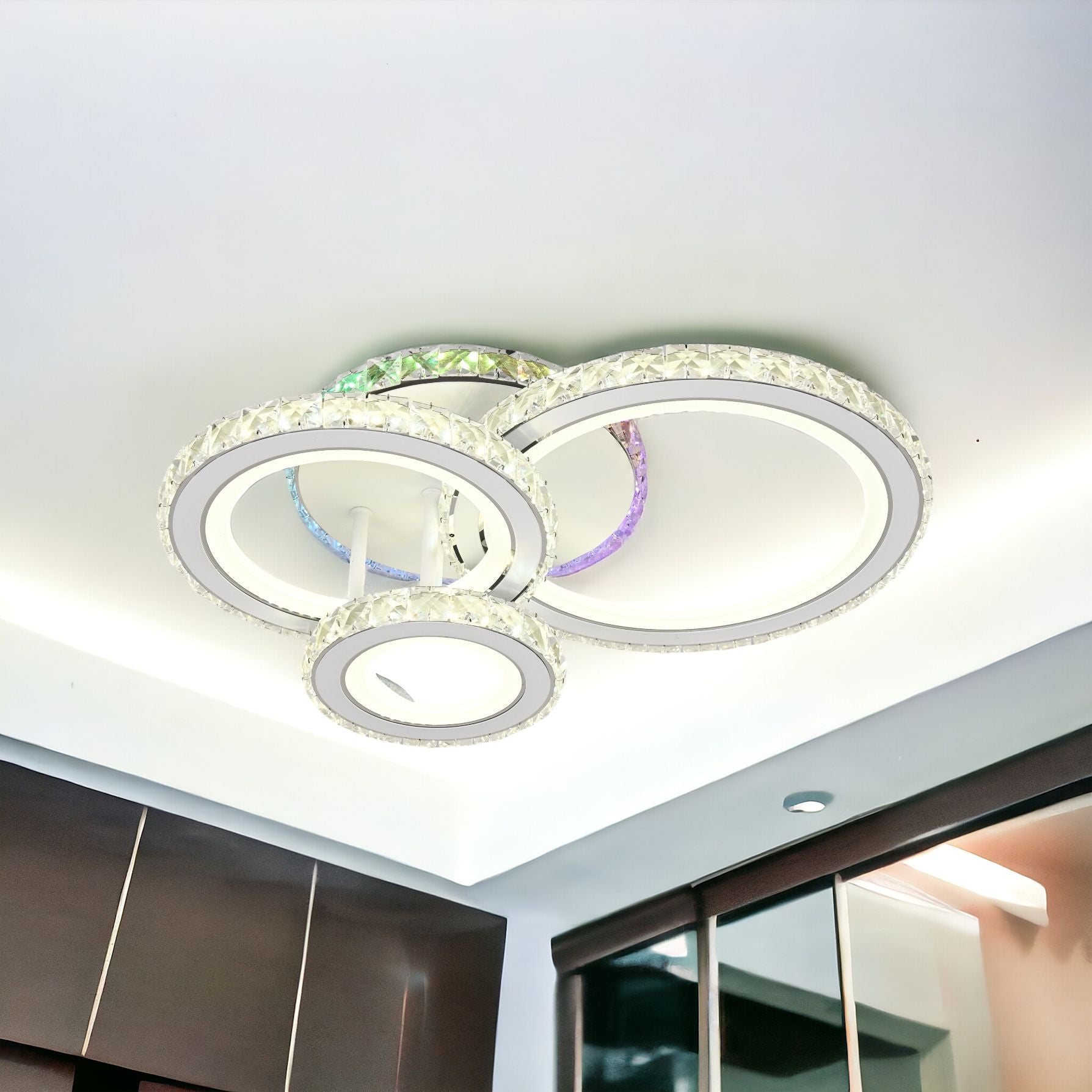 Lustra LED Cristal Ciryla Alba RGB Echivalent 500W