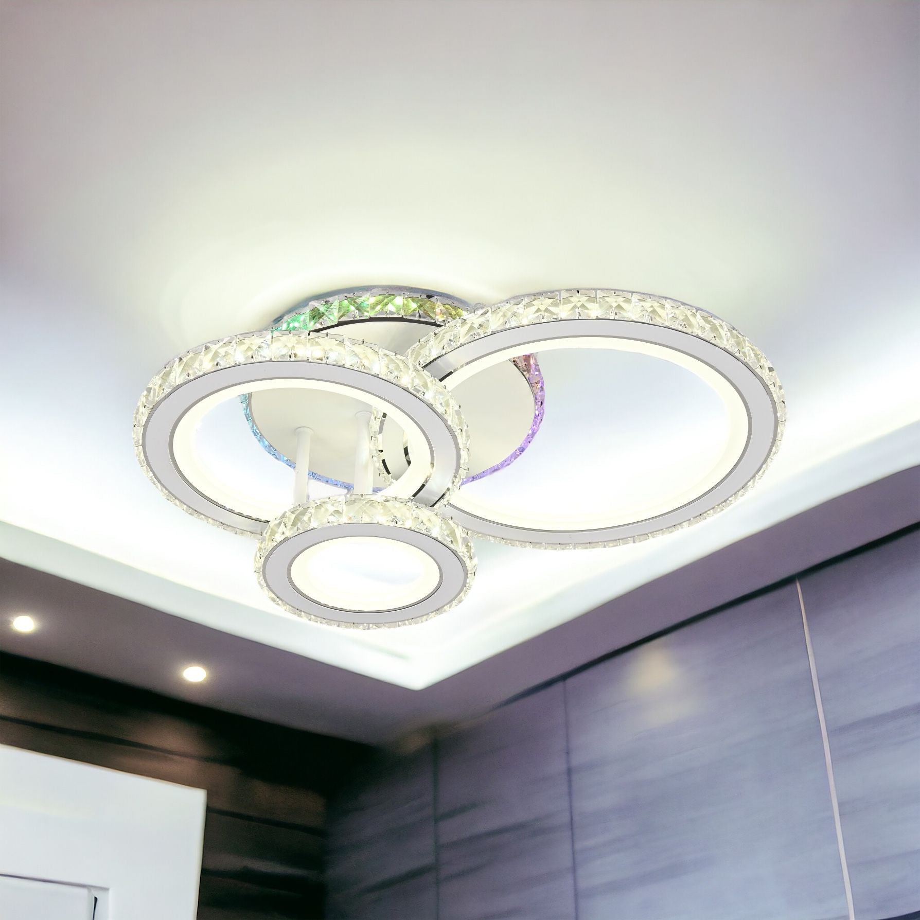 Lustra LED Cristal Ciryla Alba RGB Echivalent 500W