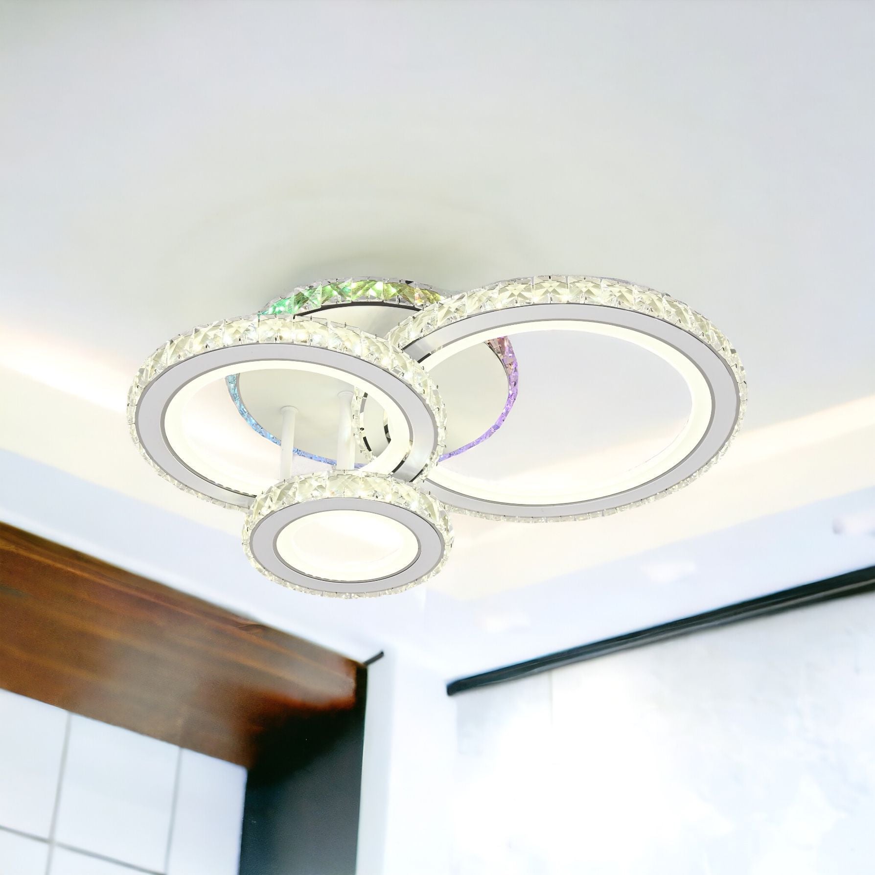 Lustra LED Cristal Ciryla Alba RGB Echivalent 500W