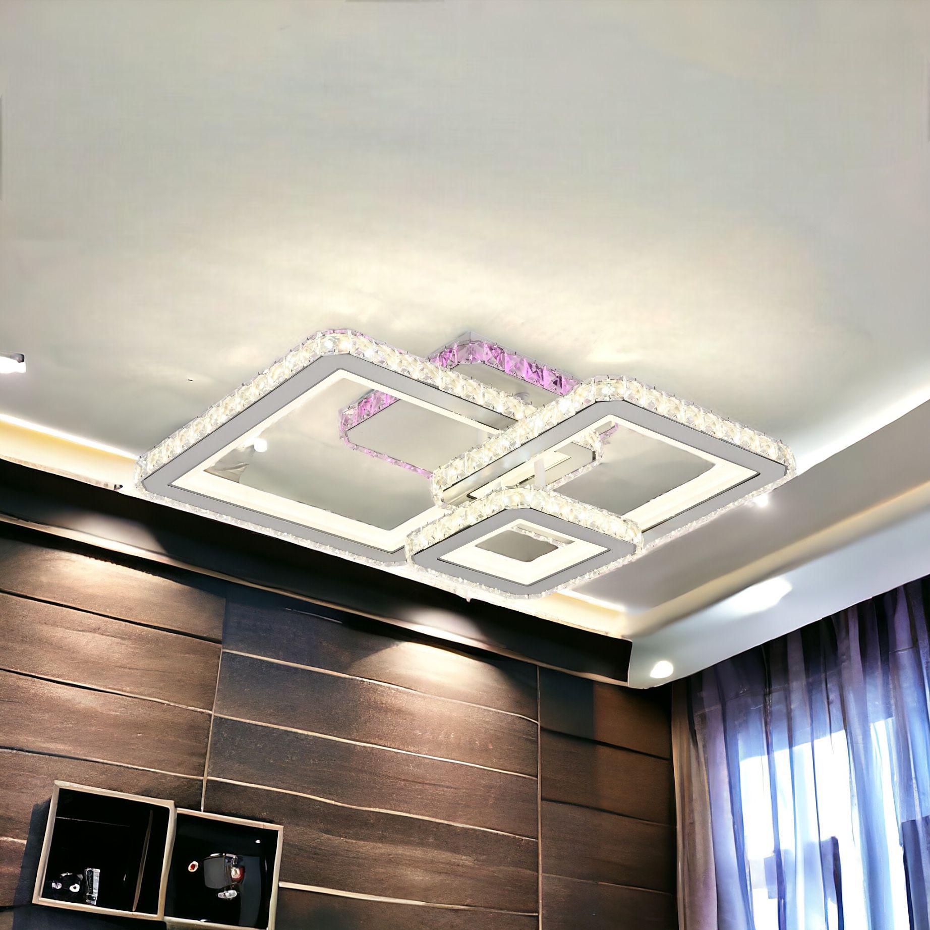 Lustra LED Kalista Alba Cristal RGB Echivalent 500W