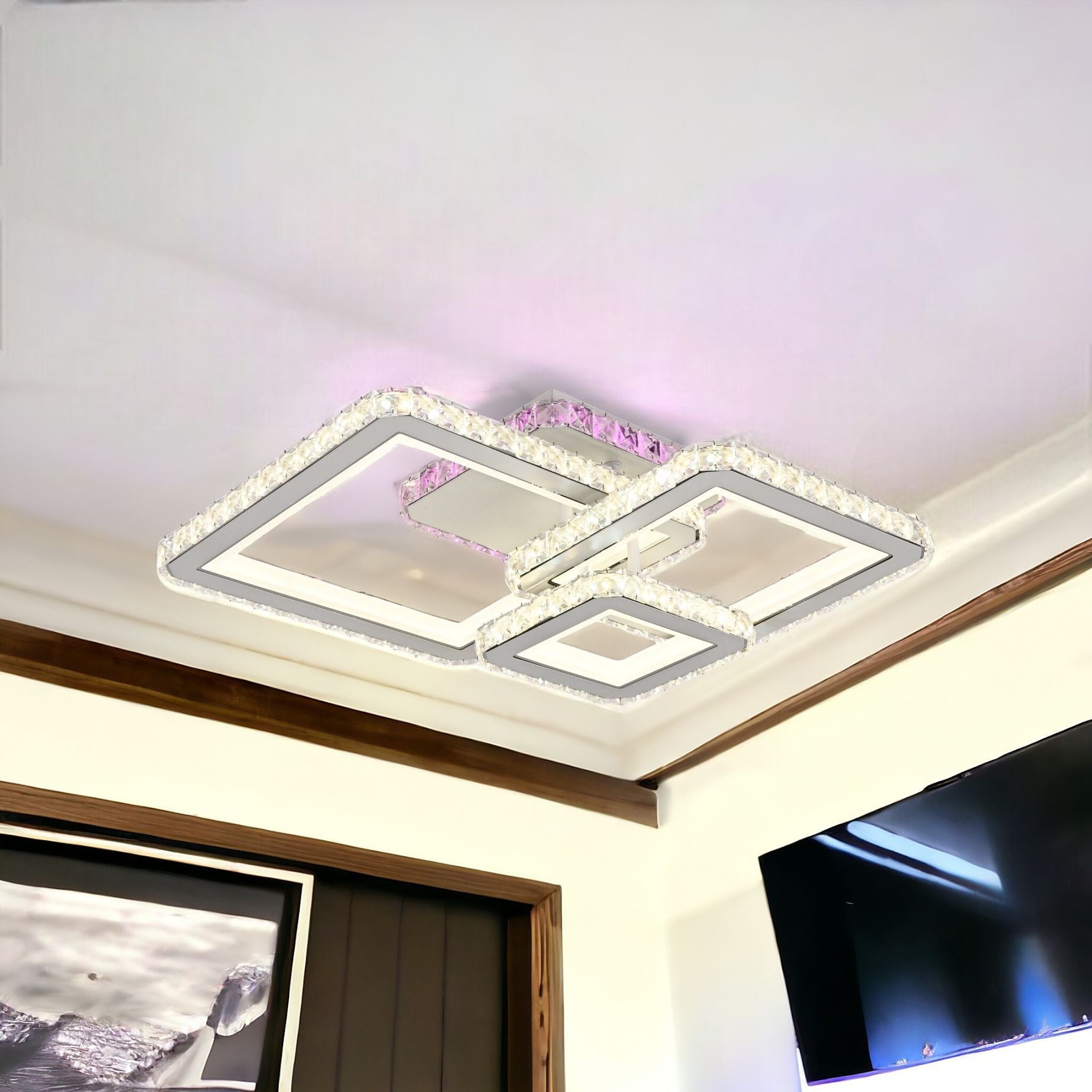 Lustra LED Kalista Alba Cristal RGB Echivalent 500W