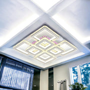 Lustra LED 4+4 Square Cristal Alba Super RGB Echivalent 1000W