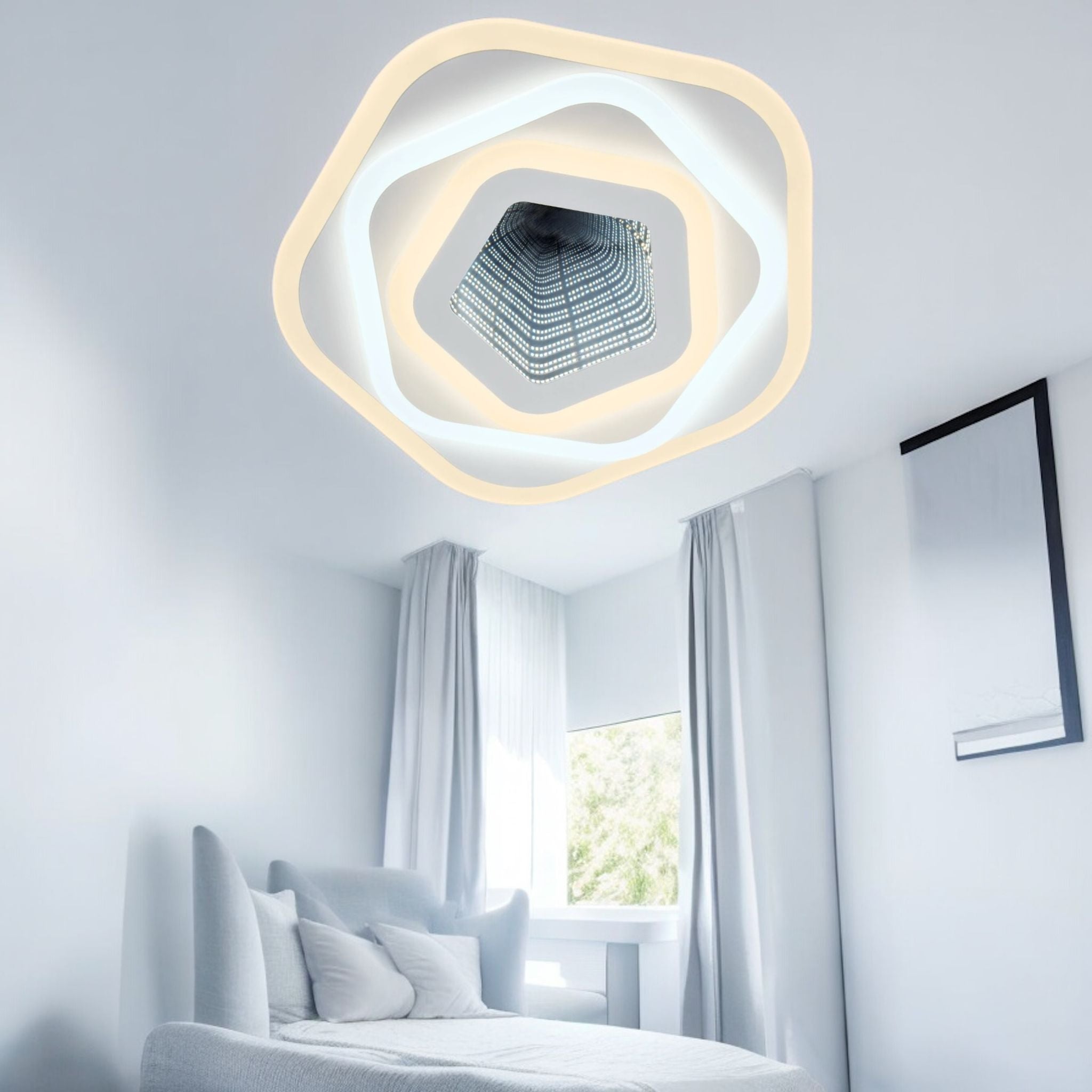 Lustra LED 40W GALAXY 3D Pentagon Echivalent 200W