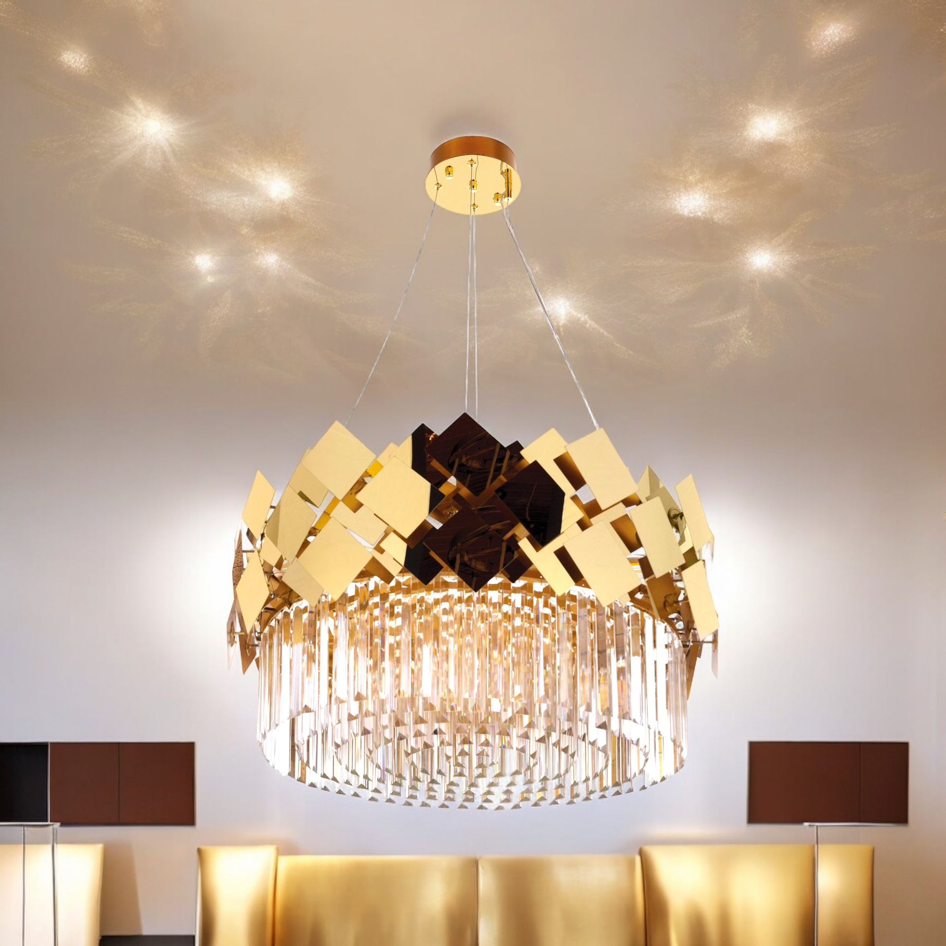 Candelabru Cristal Modern Troy Golden Chrome