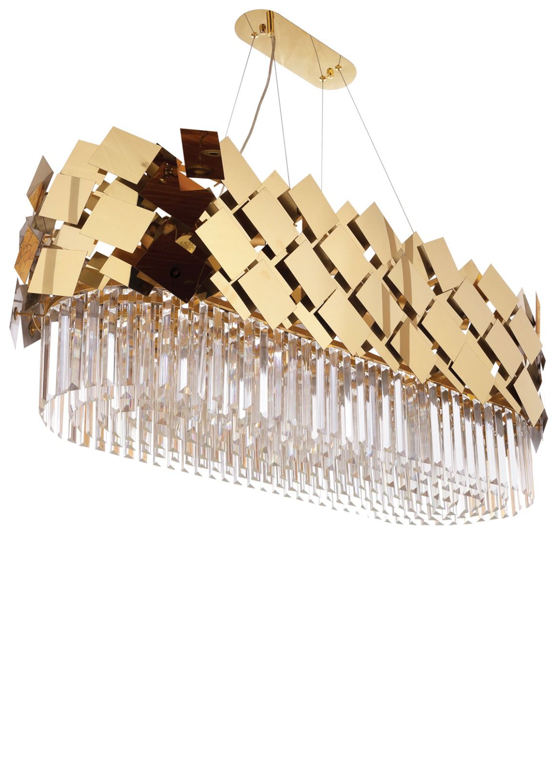 Candelabru Cristal Modern Troy 80x30cm Golden Chrome