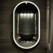 Oglinda LED Ovala 50x80cm, SENZOR, 3 Lumini, Dezaburire si Ceas D045