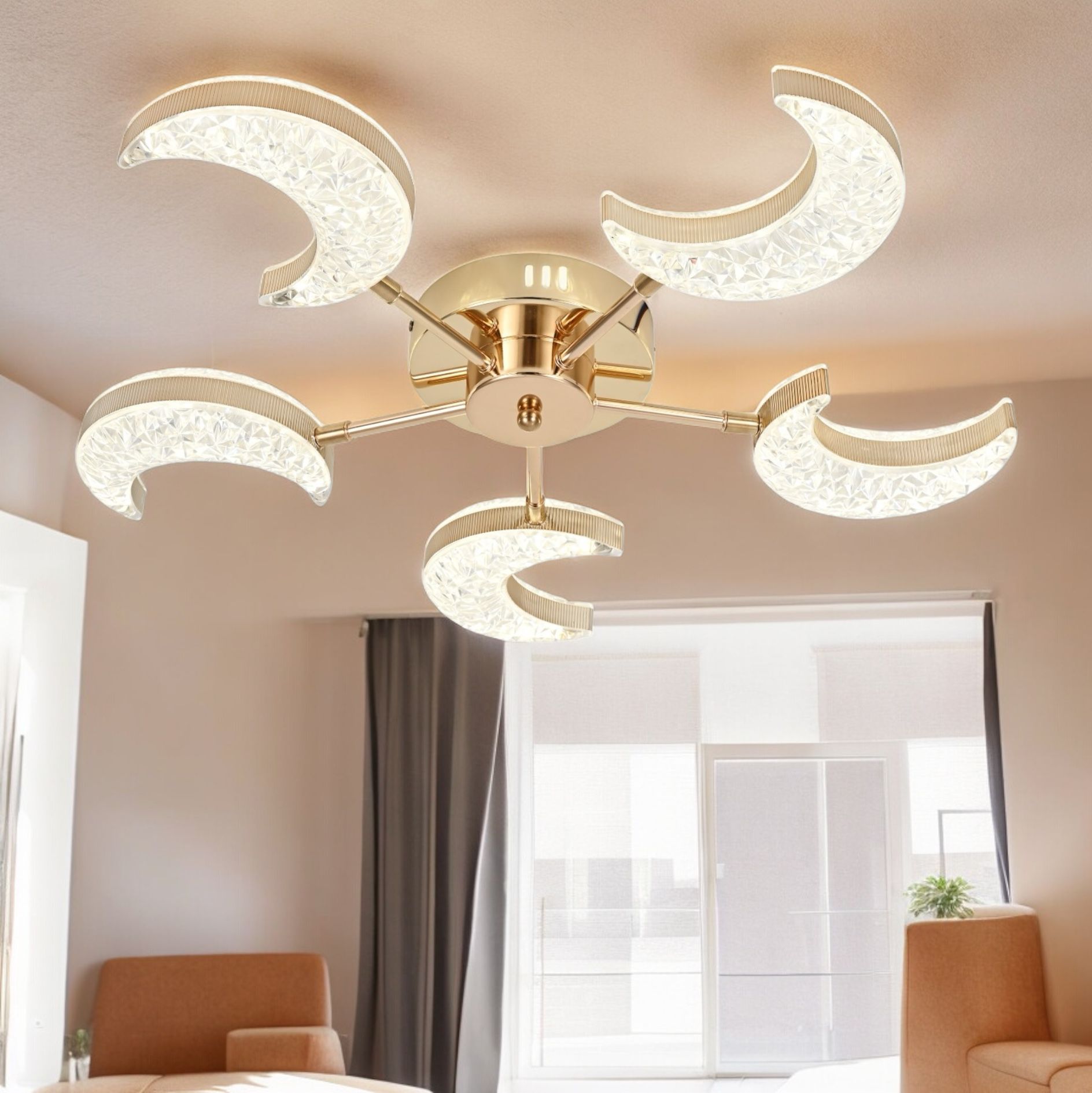 Lustra LED Halfmoon Gold Echivalent 400W