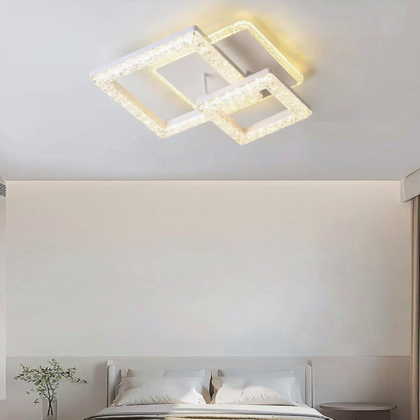 Lustra LED 1+1 SQUARE BUBBLES Echivalent 400W Telecomanda