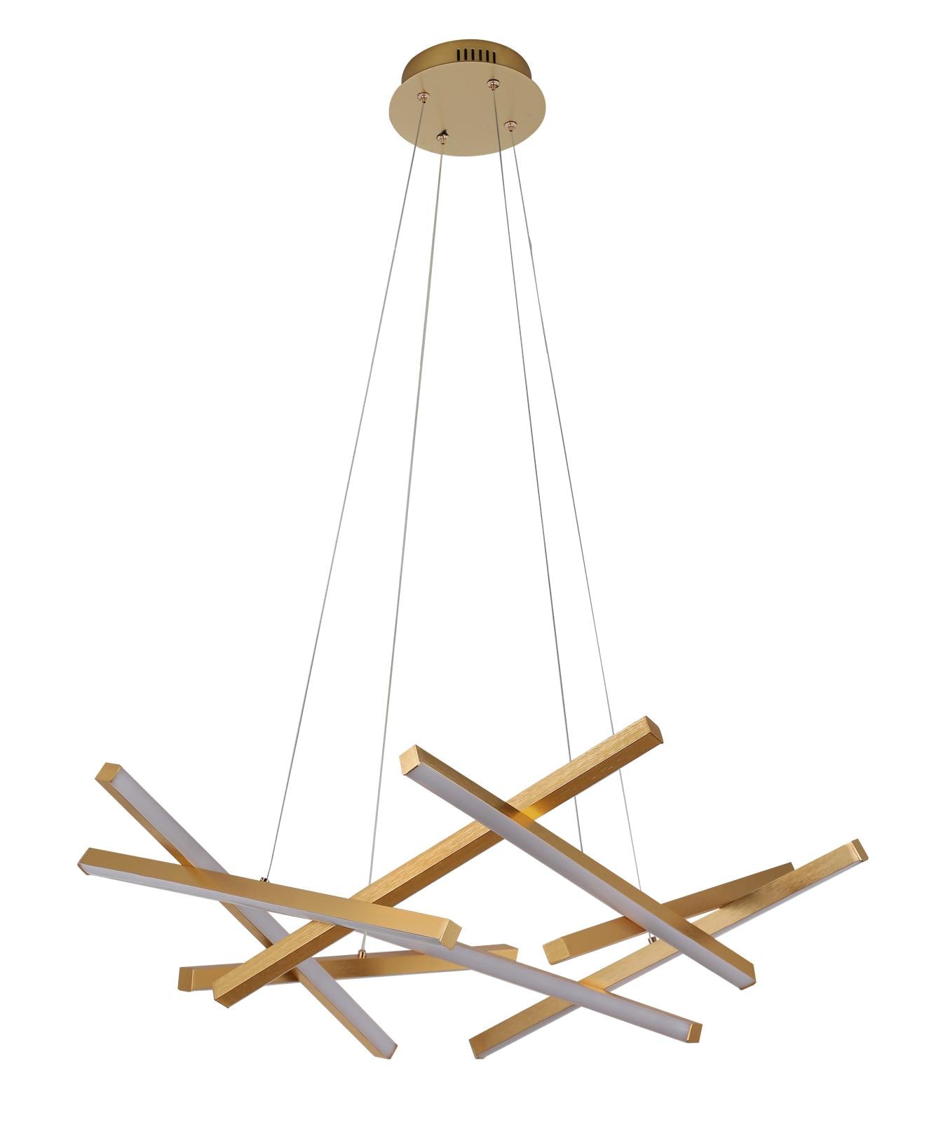 Lustra LED Suspendata LINNES Gold Telecomanda Echivalent 500W