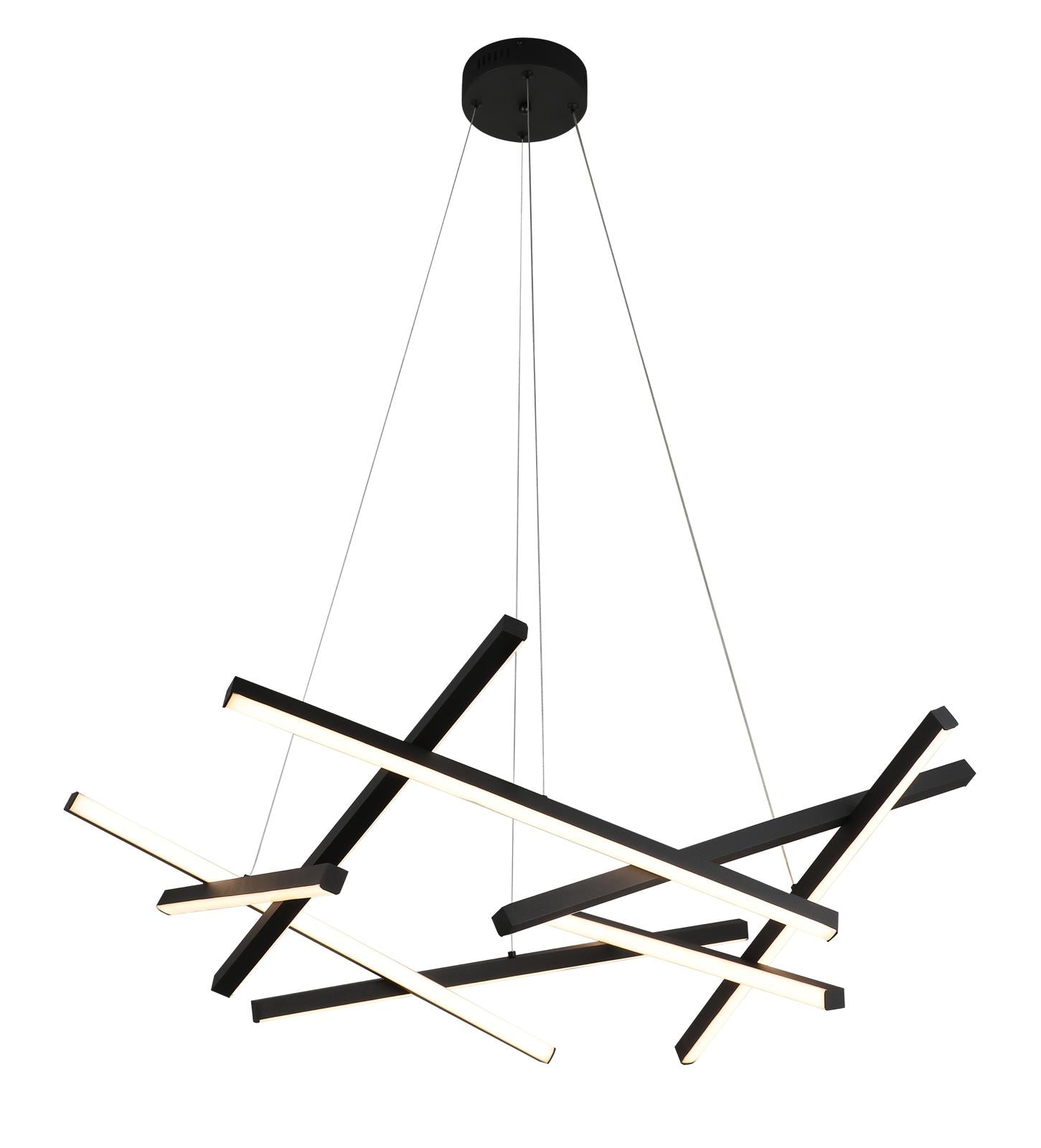 Lustra LED Suspendata LINNES Black Telecomanda Echivalent 500W