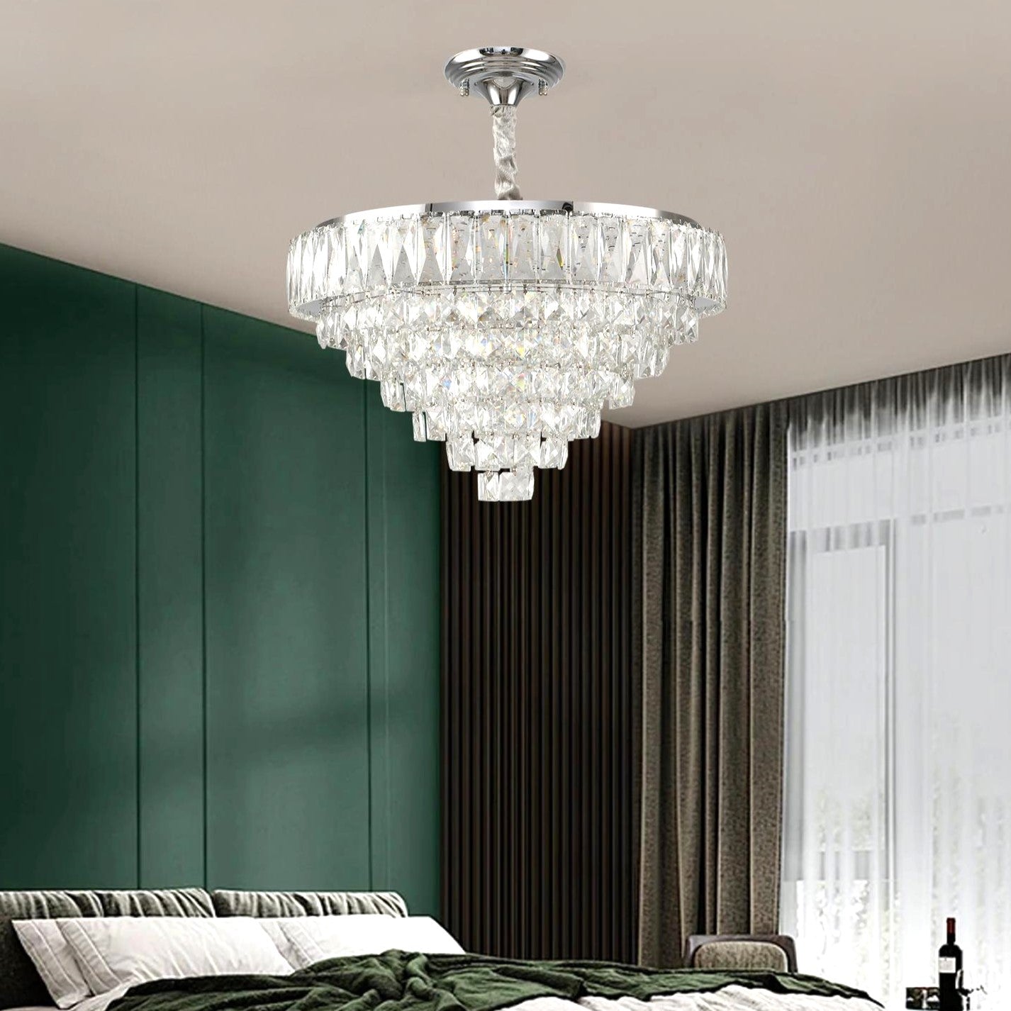 Lustra LED MEMPHIS 50cm Cristal Echivalent 600W Telecomanda