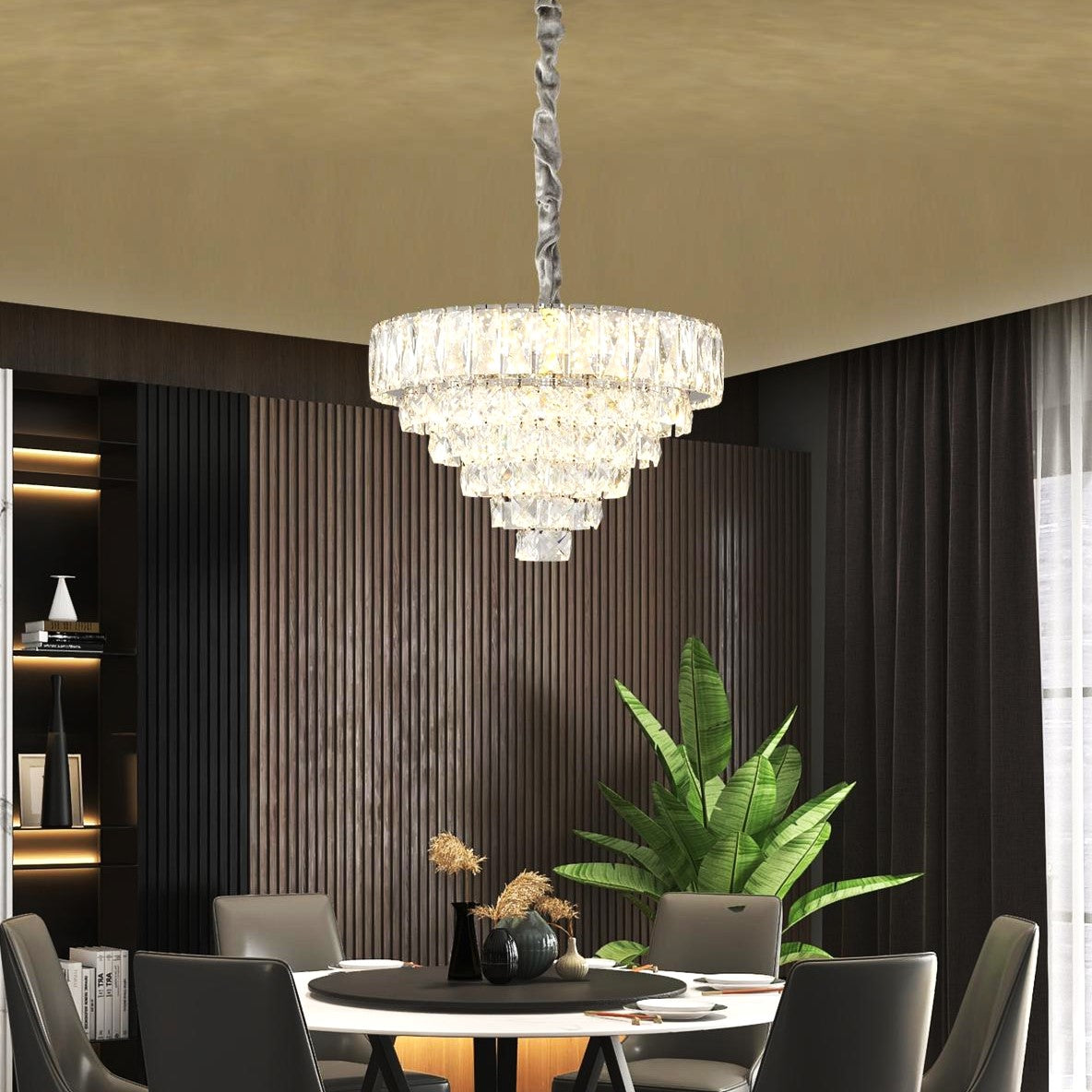 Lustra LED MEMPHIS 40cm Cristal Echivalent 400W Telecomanda