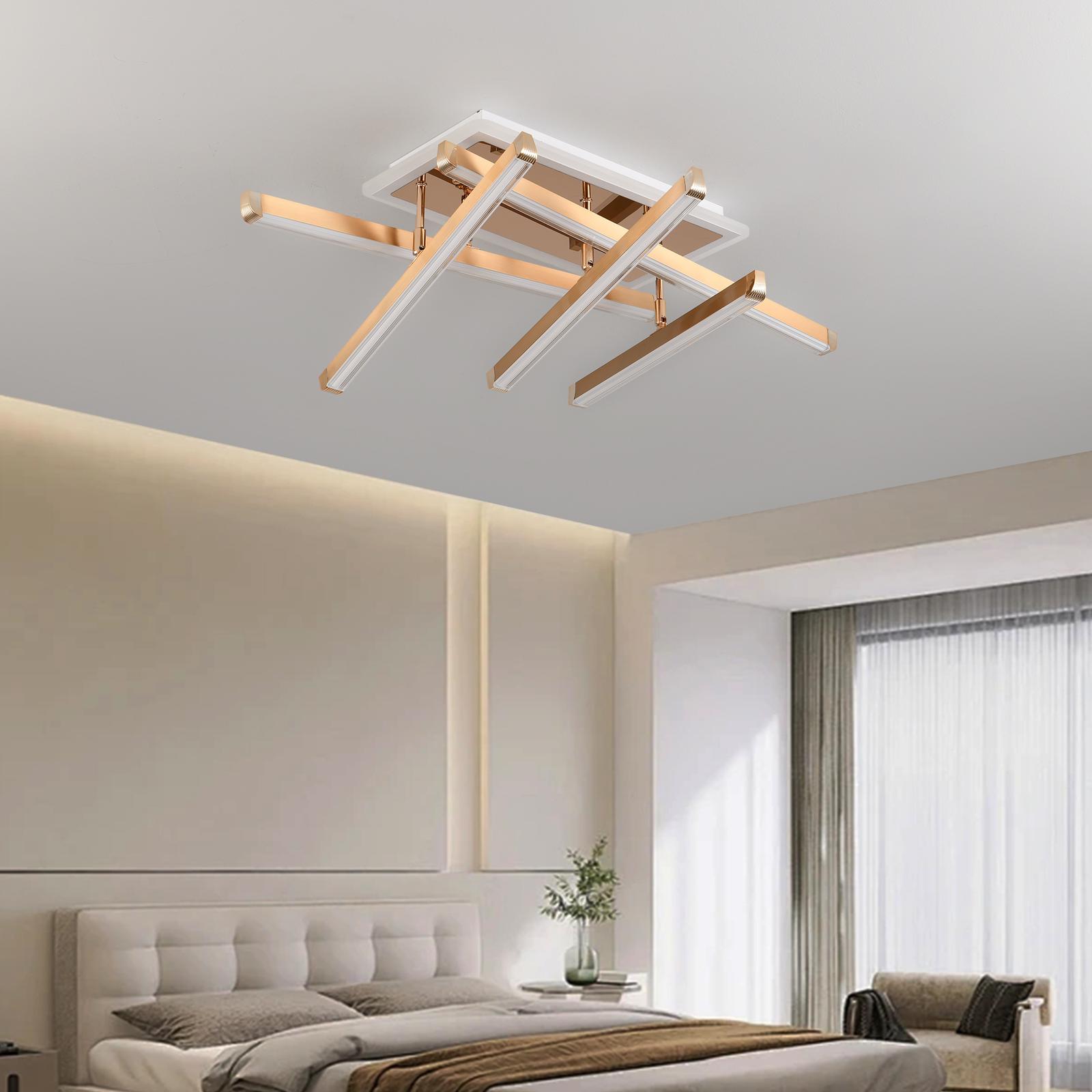 Lustra LED 5 LINES GOLD Reglabila Echivalent 600W Telecomanda