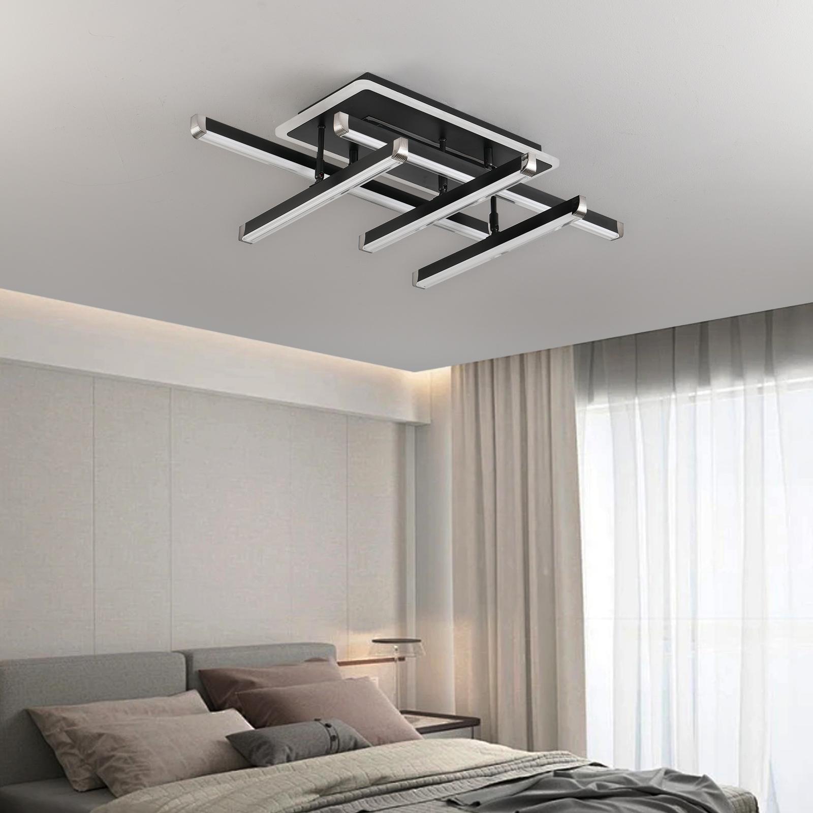 Lustra LED 5 LINES BLACK Reglabila Echivalent 600W Telecomanda