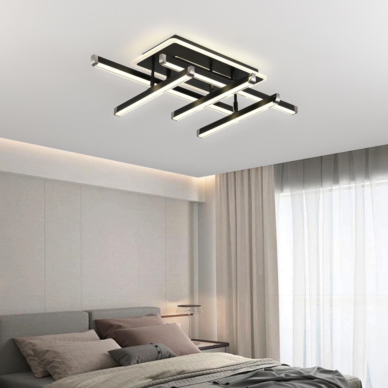 Lustra LED 5 LINES BLACK Reglabila Echivalent 600W Telecomanda