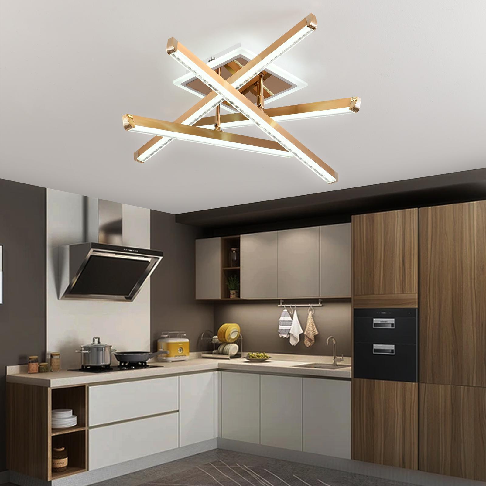 Lustra LED 4 LINES GOLD Reglabila Echivalent 500W Telecomanda