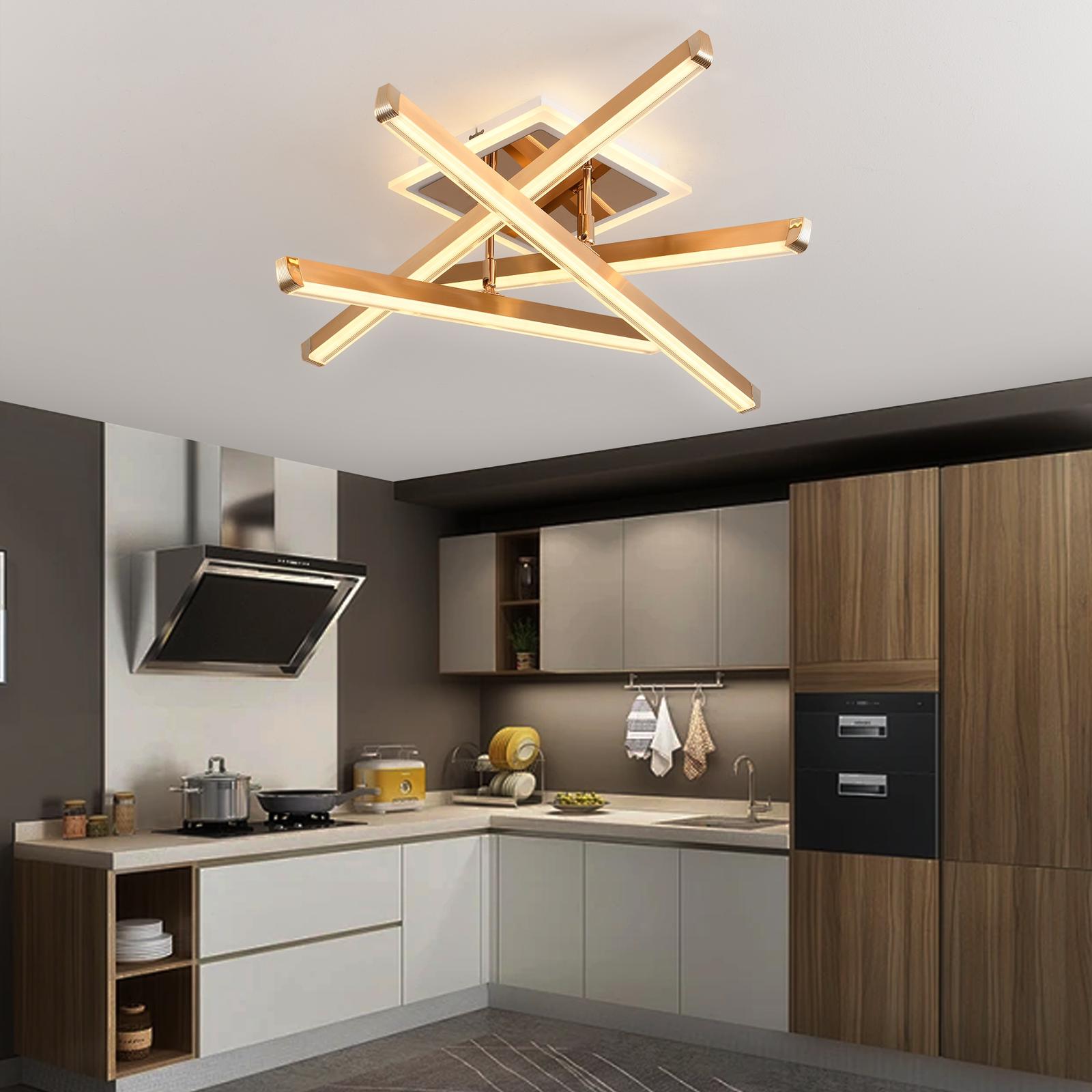 Lustra LED 4 LINES GOLD Reglabila Echivalent 500W Telecomanda