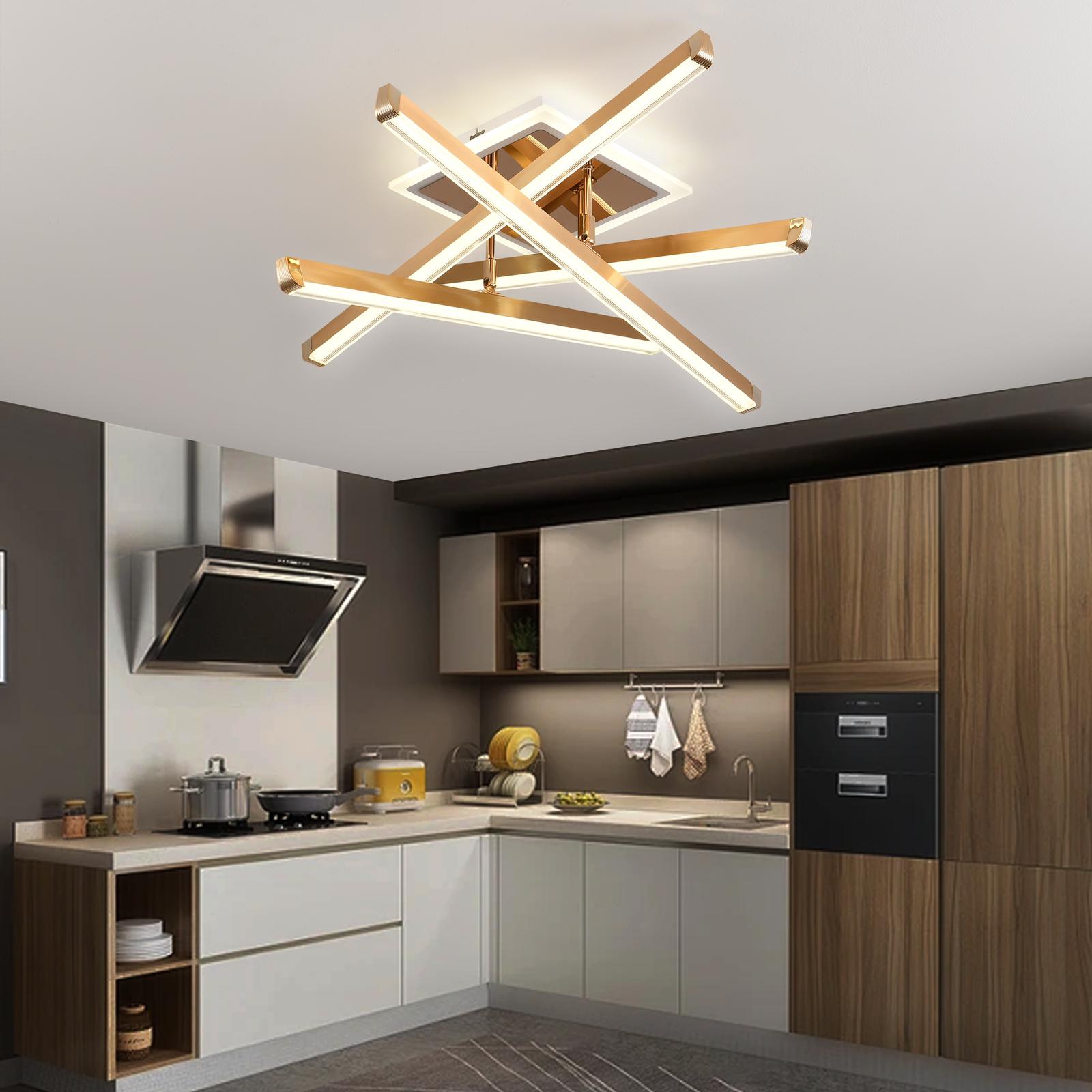 Lustra LED 4 LINES GOLD Reglabila Echivalent 500W Telecomanda