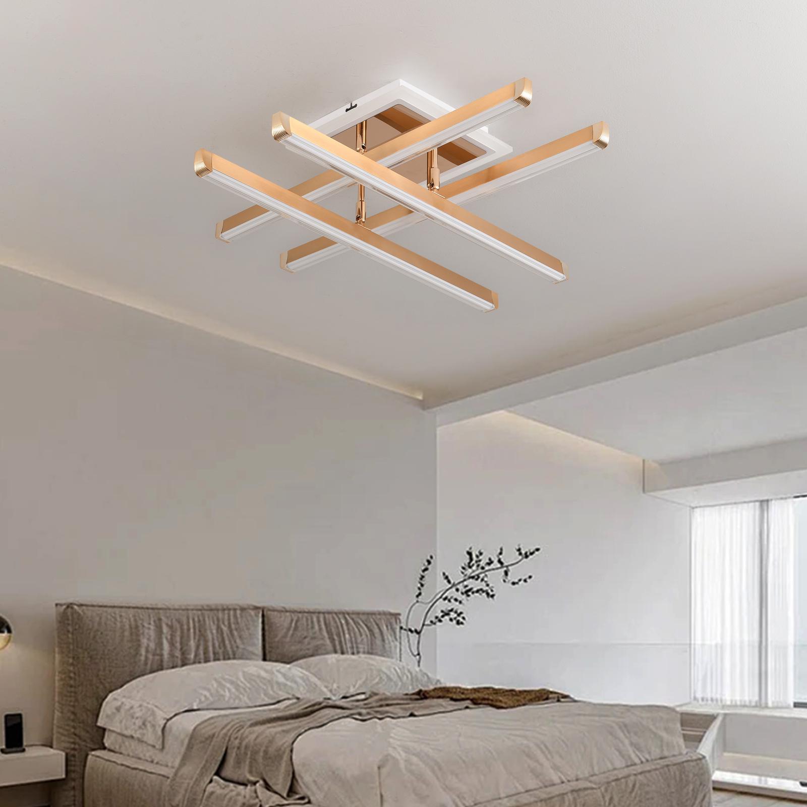 Lustra LED 4 LINES GOLD Reglabila Echivalent 500W Telecomanda