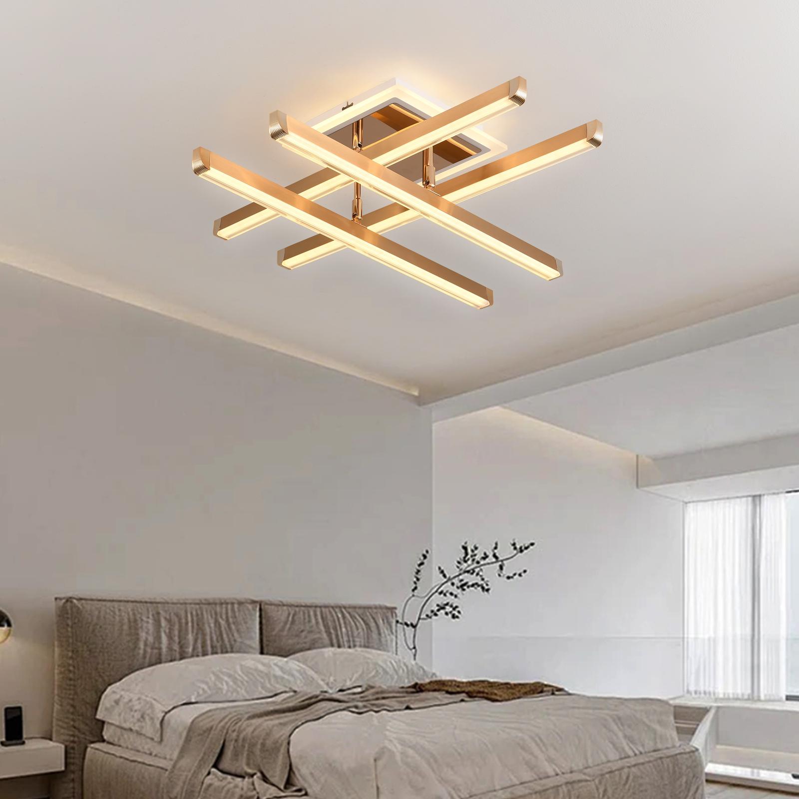 Lustra LED 4 LINES GOLD Reglabila Echivalent 500W Telecomanda