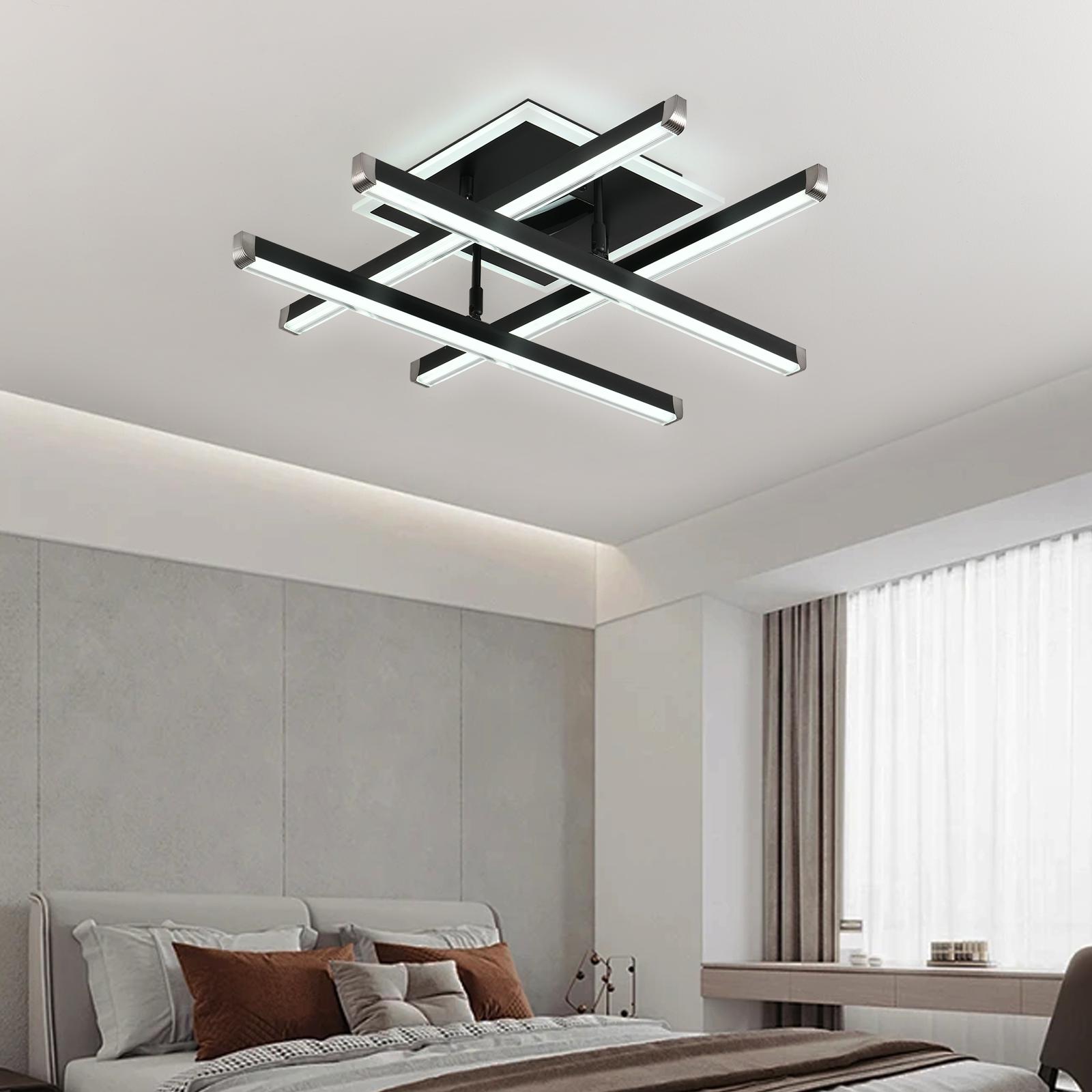 Lustra LED 4 LINES BLACK Reglabila Echivalent 500W Telecomanda