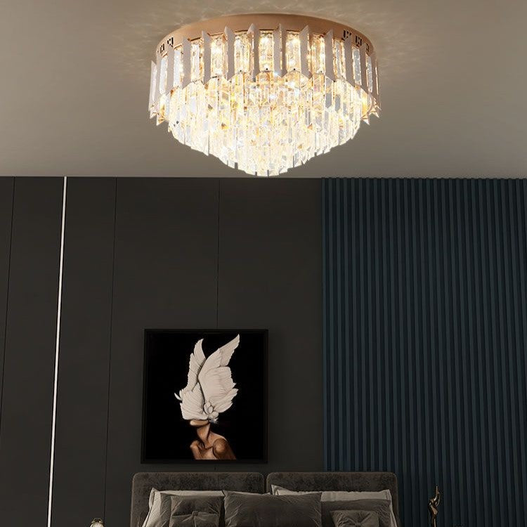 Lustra LED GOLD SHINE Cristal Echivalent 600W Montaj Aplicat/Suspendat