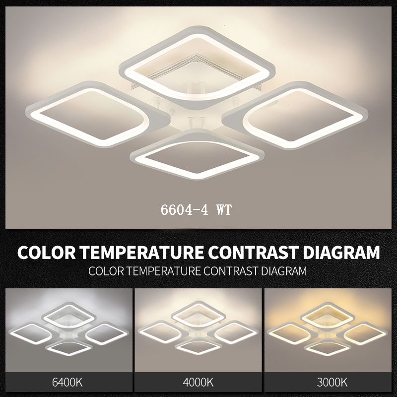 Lustra LED 4 SQUARES SMART Alb Echivalent 350W Telecomanda