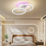 Lustra LED Doua Cercuri Albe RGB Echivalent 250W Telecomanda