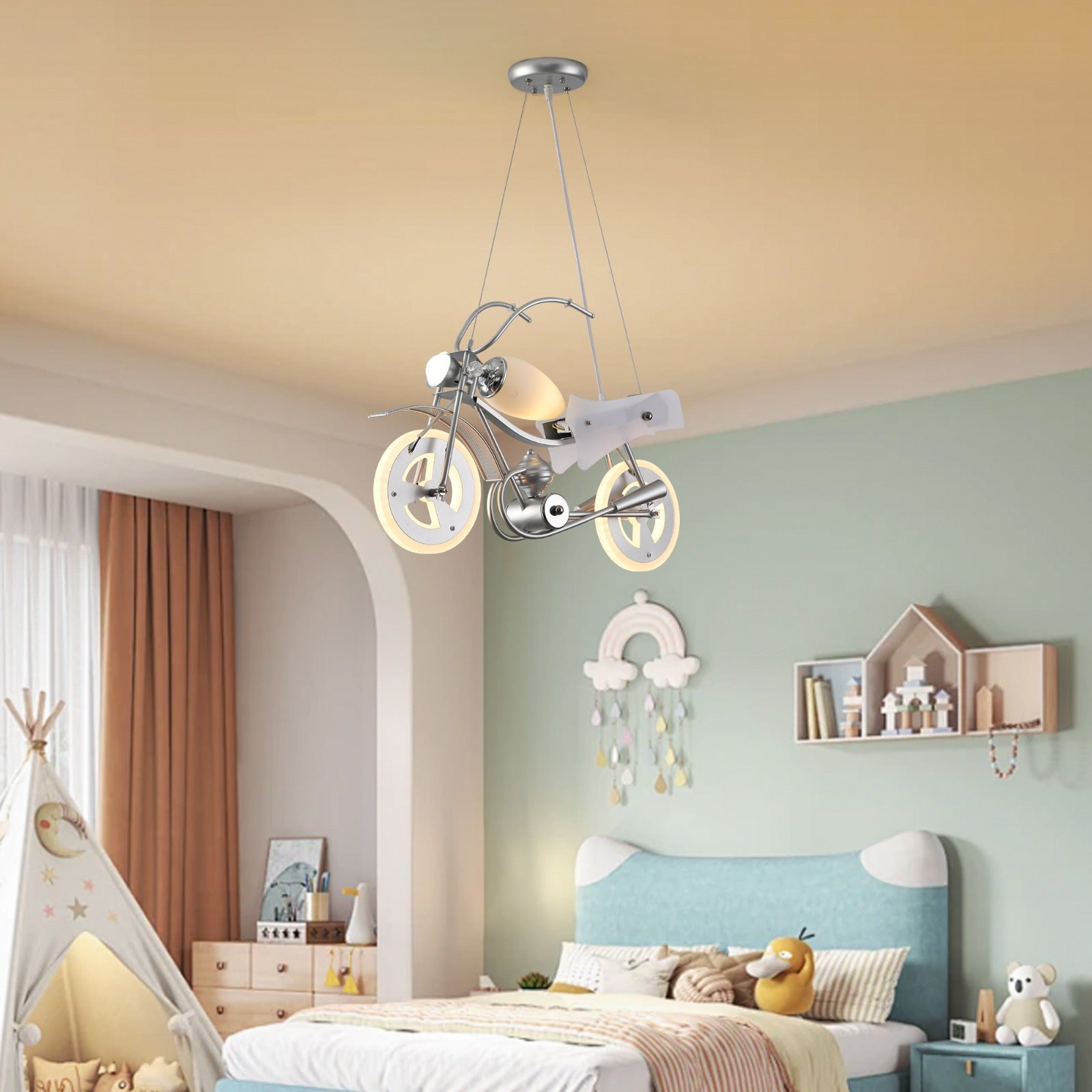 Lustra LED Suspendata Kids Motorcycle Echivalent 200W