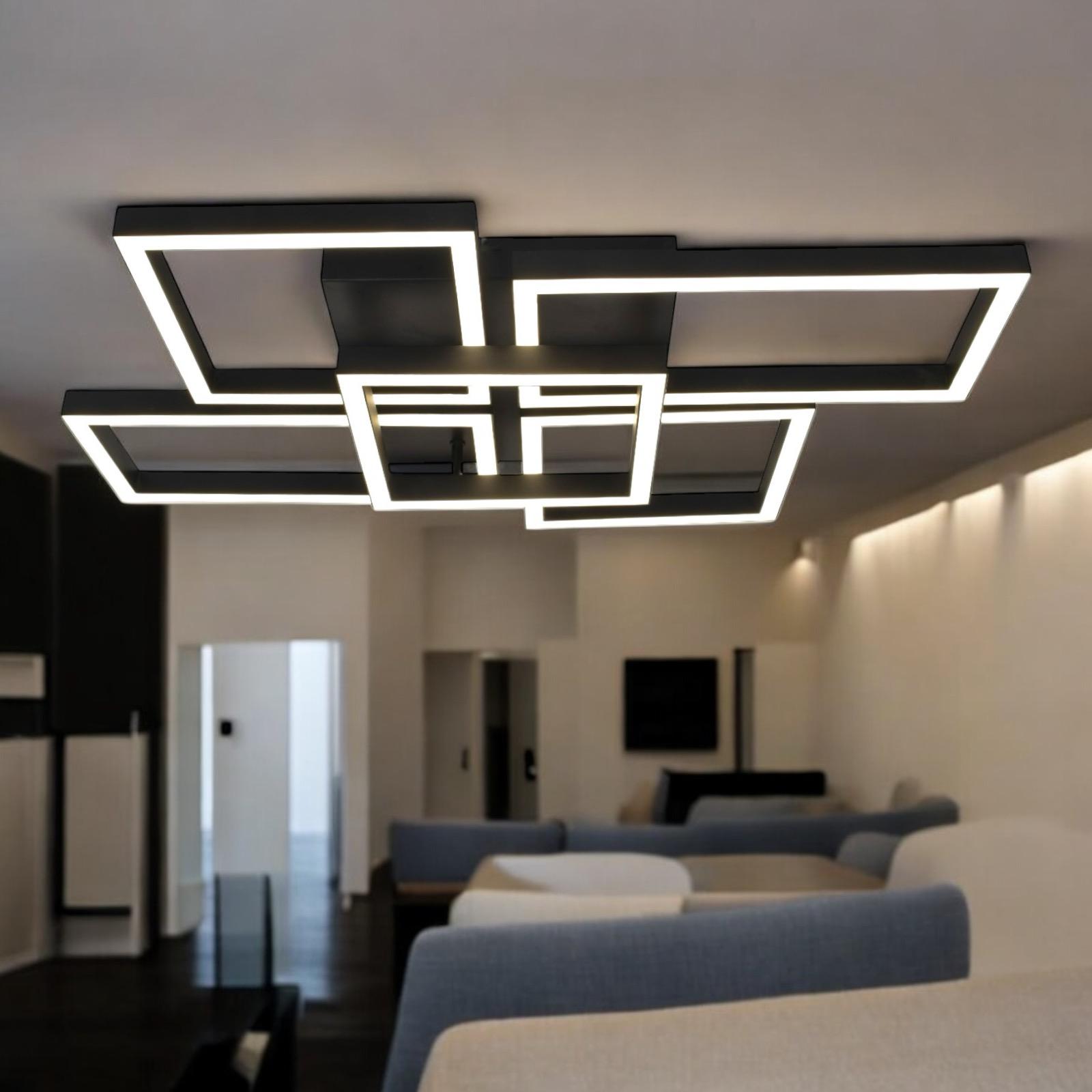 Lustra LED ARTEON Black 3+2 Echivalent 400W Telecomanda